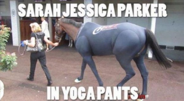 Sarah Jessica Parker in yoga pants.